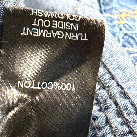 Red + Olive Denim Shirt Dress Women M Blue Belted Embroidered Hi Lo Boho Western - Picture 12 of 14